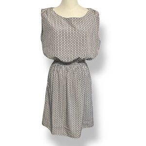 Catherine Maldrino Dress Black White Geometric Print‎ Loose Fit Size Medium